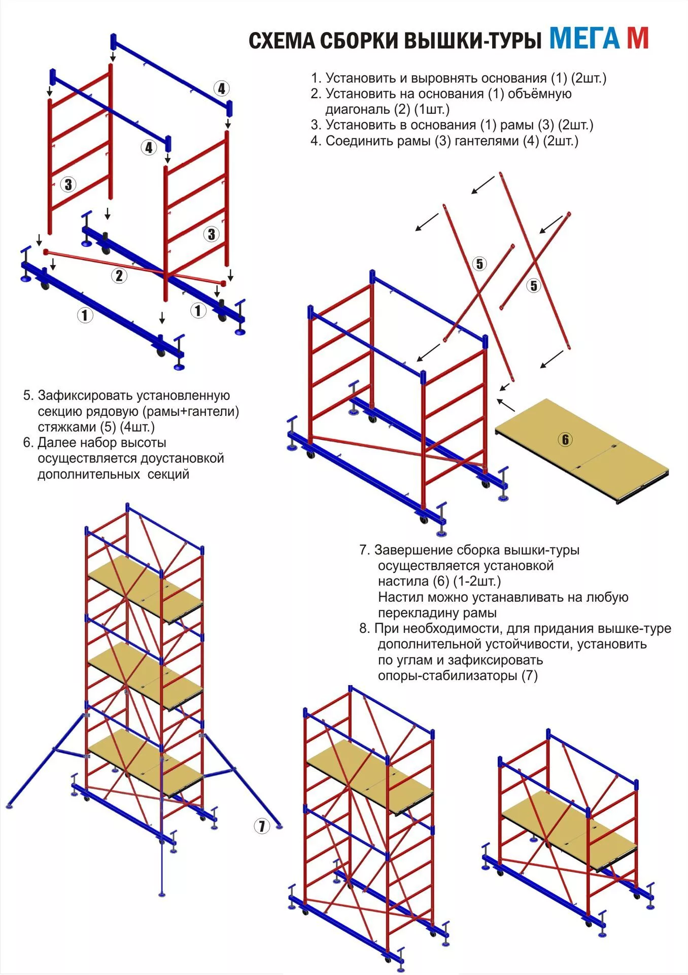 Порядок сборки вышки туры схема